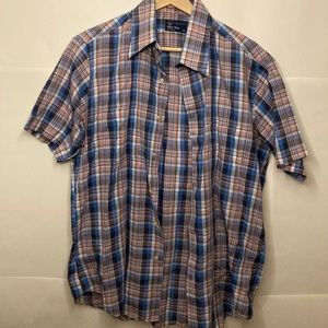 Vintage JCPenney plaid shirt sleeve button-down (M)